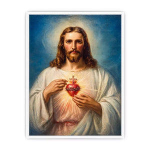 Sacred Heart of Jesus Christ painting canvas wall art for Christian home decor spiritual religious artwork USA