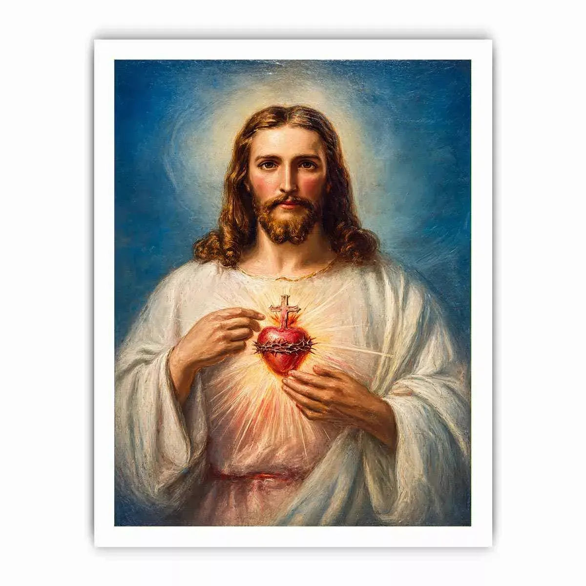 Sacred Heart of Jesus Christ painting canvas wall art for Christian home decor spiritual religious artwork USA