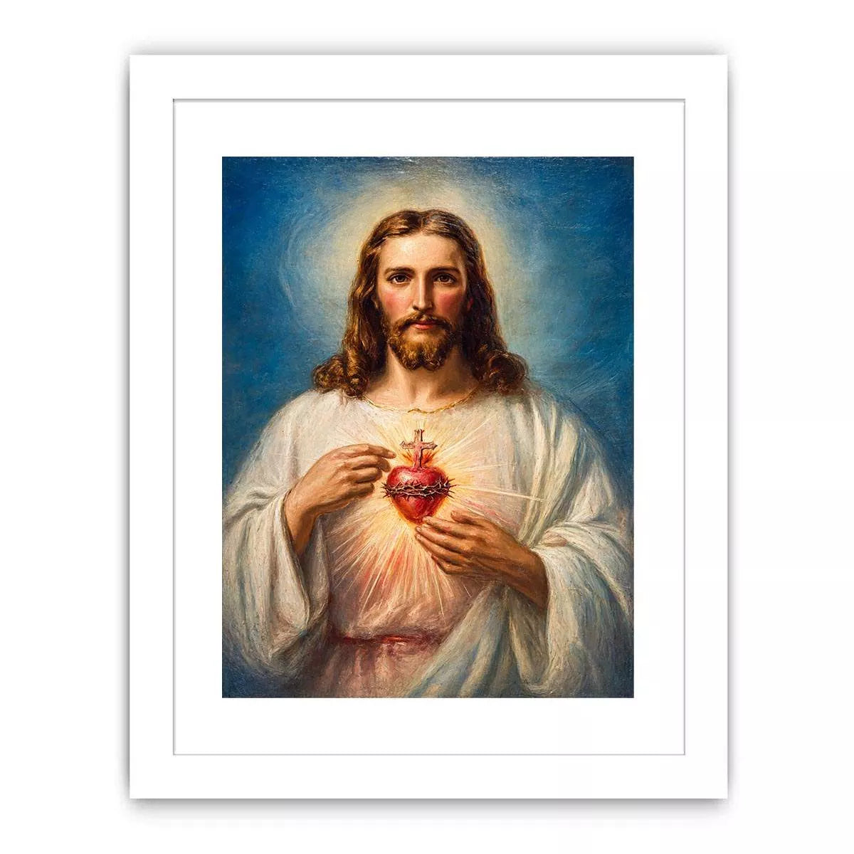 Sacred Heart of Jesus Christ painting canvas wall art for Christian home decor spiritual religious artwork USA