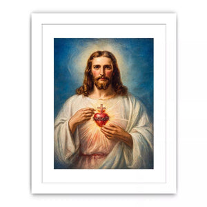 Sacred Heart of Jesus Christ painting canvas wall art for Christian home decor spiritual religious artwork USA