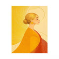 Minimalist golden woman portrait modern canvas wall art