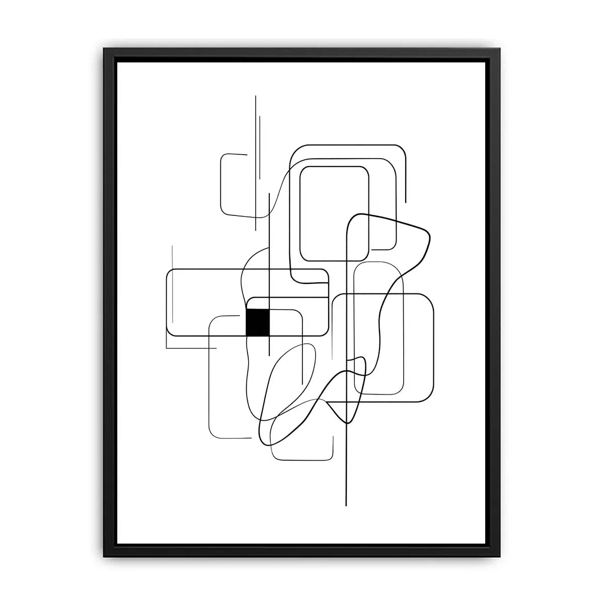 Minimalist abstract black line art geometric canvas wall art