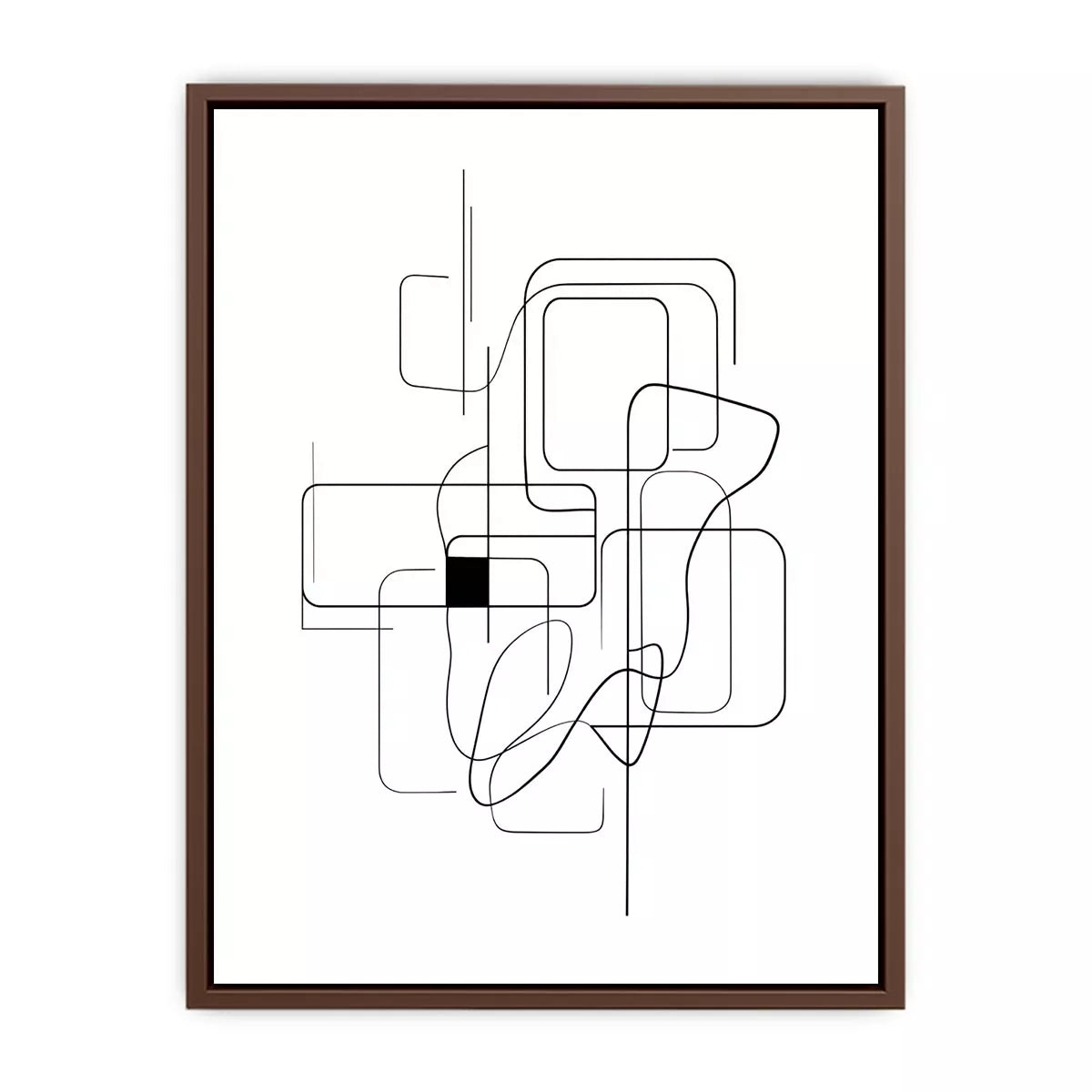 Minimalist abstract black line art geometric canvas wall art