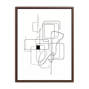 Minimalist abstract black line art geometric canvas wall art