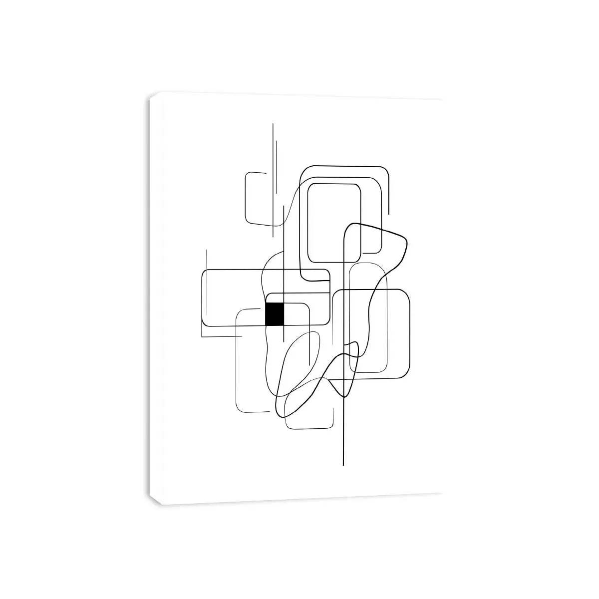 Minimalist abstract black line art geometric canvas wall art