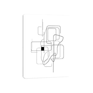 Minimalist abstract black line art geometric canvas wall art