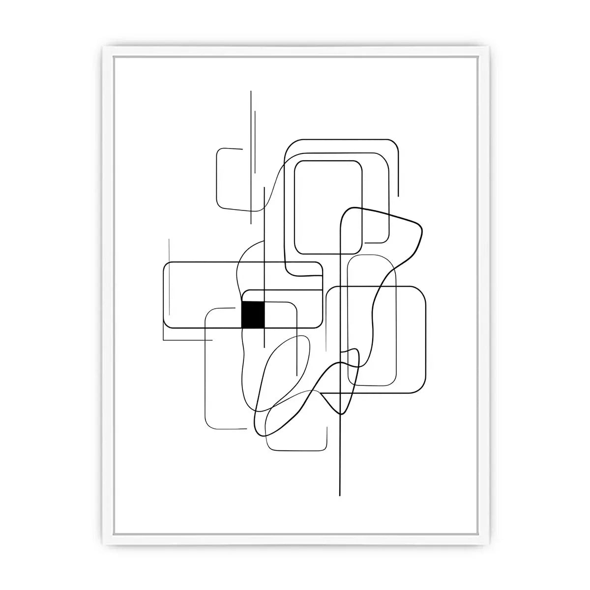 Minimalist abstract black line art geometric canvas wall art