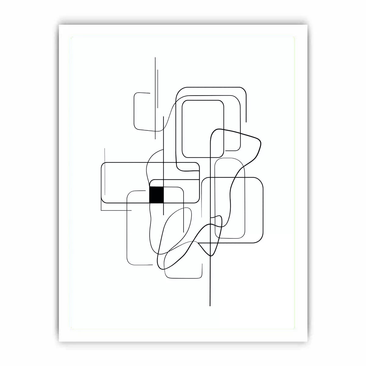 Minimalist abstract black line art geometric canvas wall art