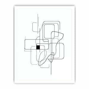 Minimalist abstract black line art geometric canvas wall art