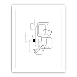 Minimalist abstract black line art geometric canvas wall art