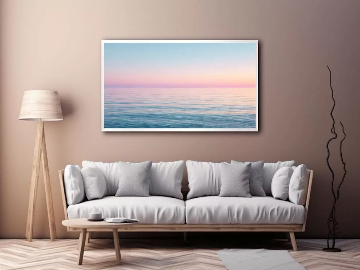 Minimalist pastel ocean sunset seascape canvas wall art