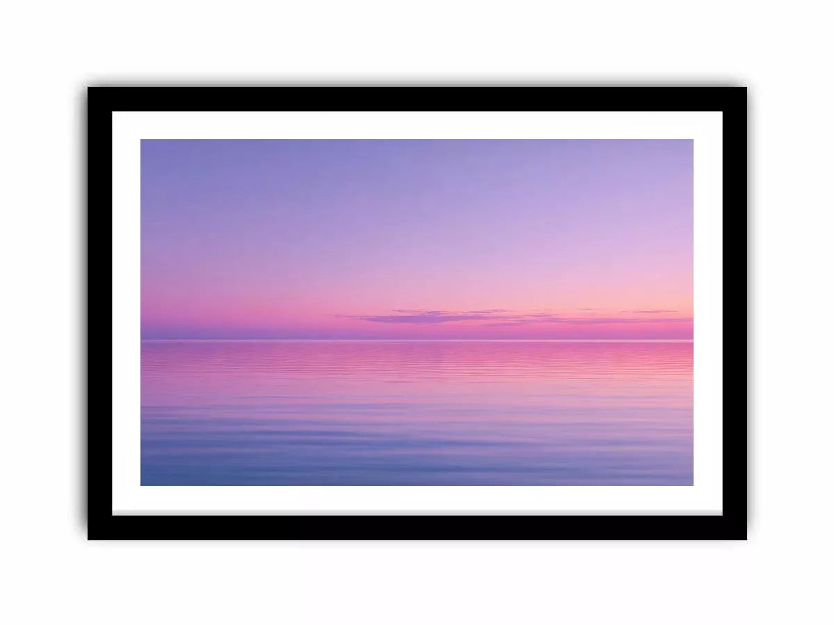 Minimalist Coastal Ocean Wall Art – Pastel Sunset Canvas Print
