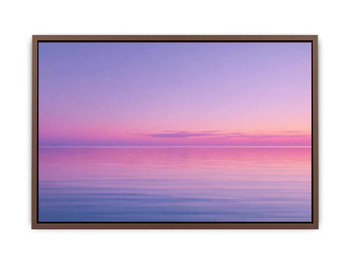 Minimalist Coastal Ocean Wall Art – Pastel Sunset Canvas Print