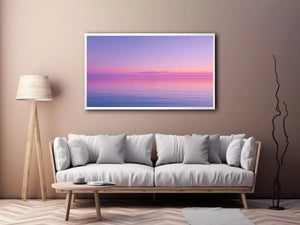 Minimalist Coastal Ocean Wall Art – Pastel Sunset Canvas Print
