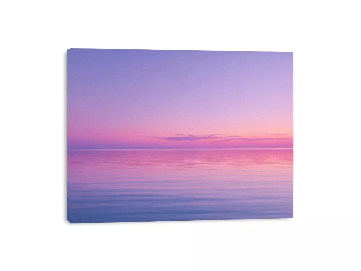 Minimalist Coastal Ocean Wall Art – Pastel Sunset Canvas Print