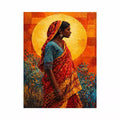 Indian Woman Wall Art Vibrant Cultural Canvas
