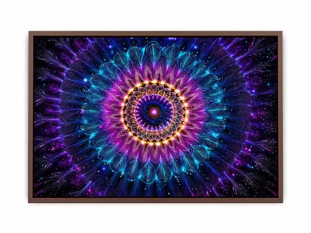 Cosmic Mandala Wall Art | Sacred Geometry Psychedelic Canvas