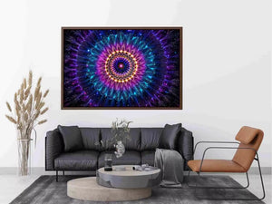 Cosmic Mandala Wall Art | Sacred Geometry Psychedelic Canvas