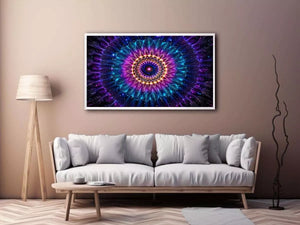 Cosmic Mandala Wall Art | Sacred Geometry Psychedelic Canvas