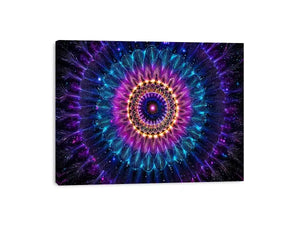 Cosmic Mandala Wall Art | Sacred Geometry Psychedelic Canvas