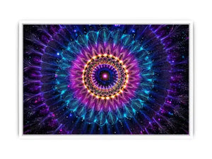 Cosmic Mandala Wall Art | Sacred Geometry Psychedelic Canvas