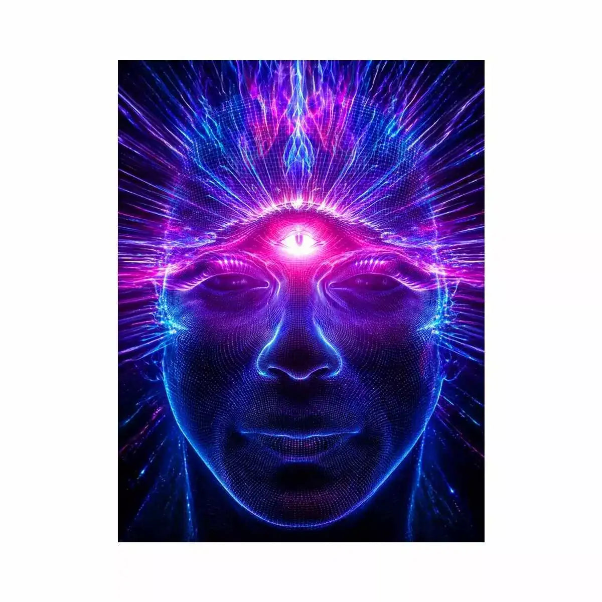 Third Eye Awakening Wall Art | Spiritual Energy Psychedelic Canvas