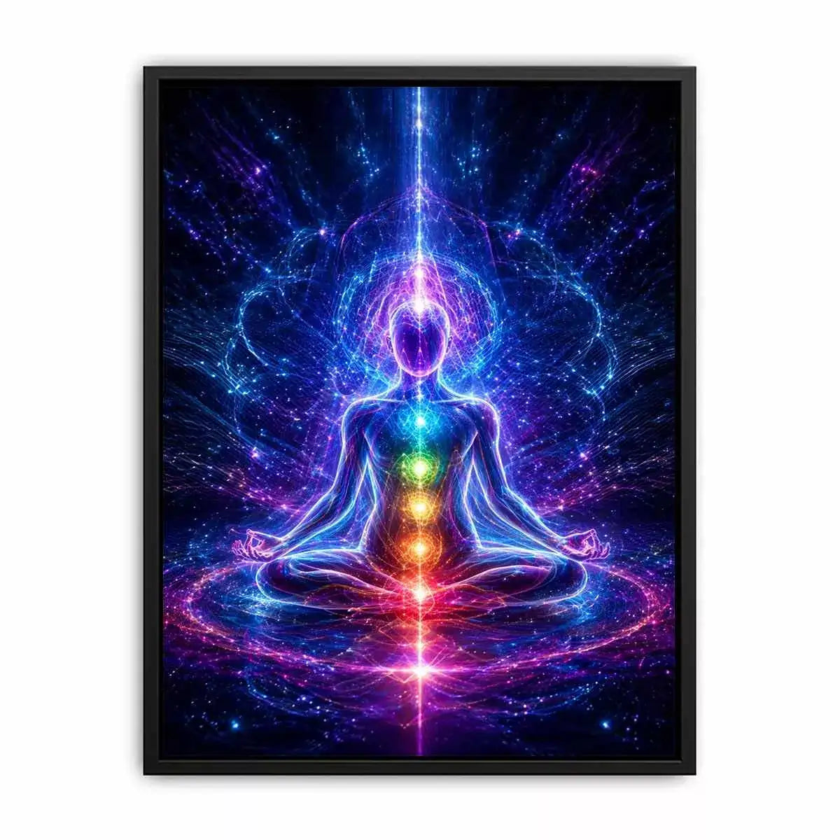Meditation Energy Wall Art | Chakra Spiritual Cosmic Canvas