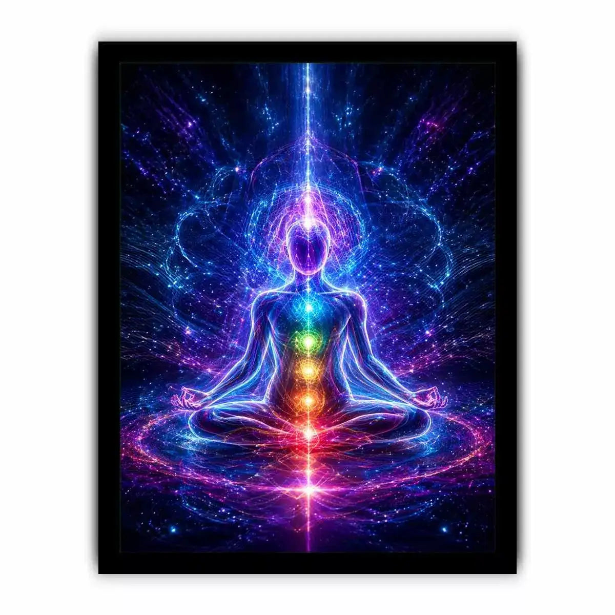 Meditation Energy Wall Art | Chakra Spiritual Cosmic Canvas