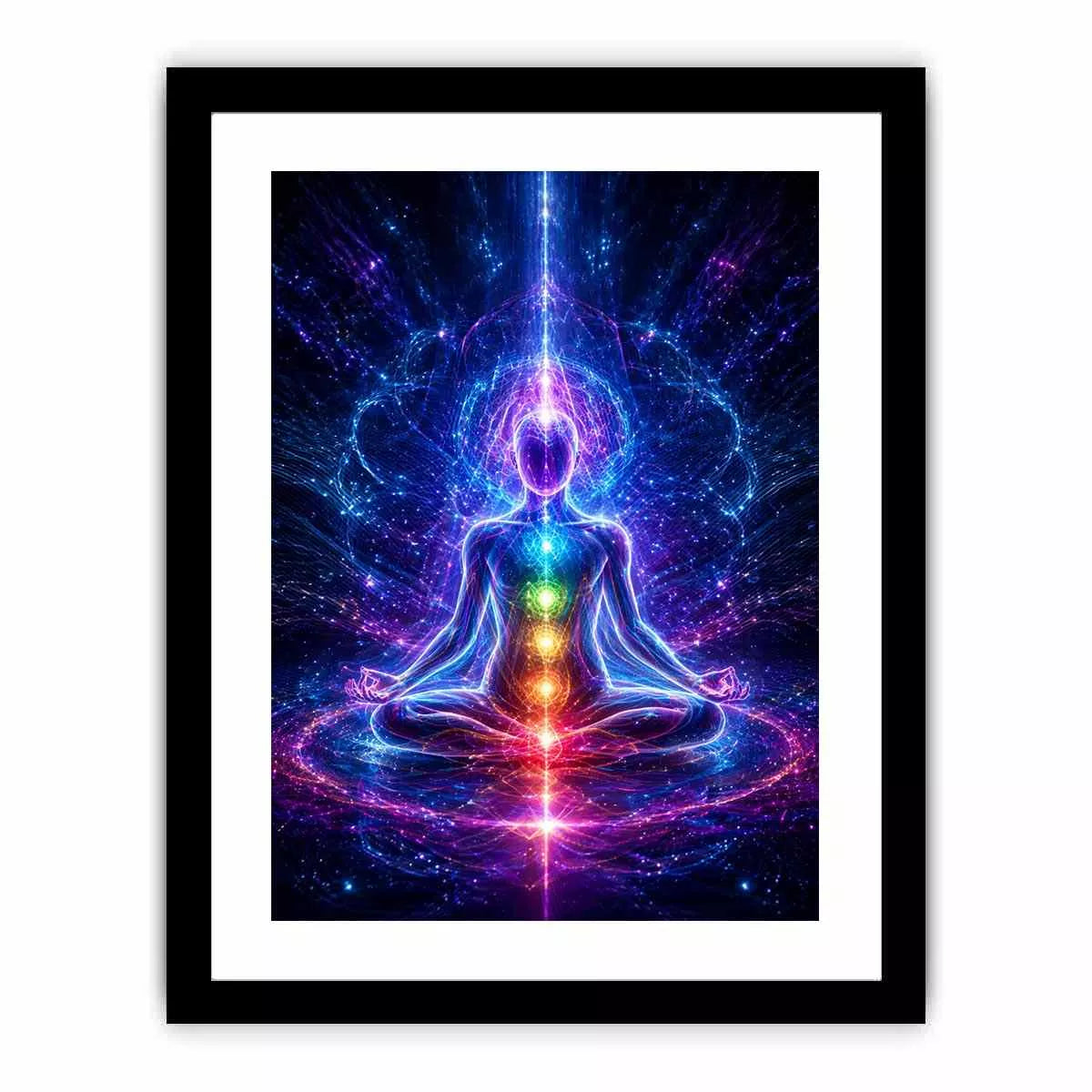 Meditation Energy Wall Art | Chakra Spiritual Cosmic Canvas