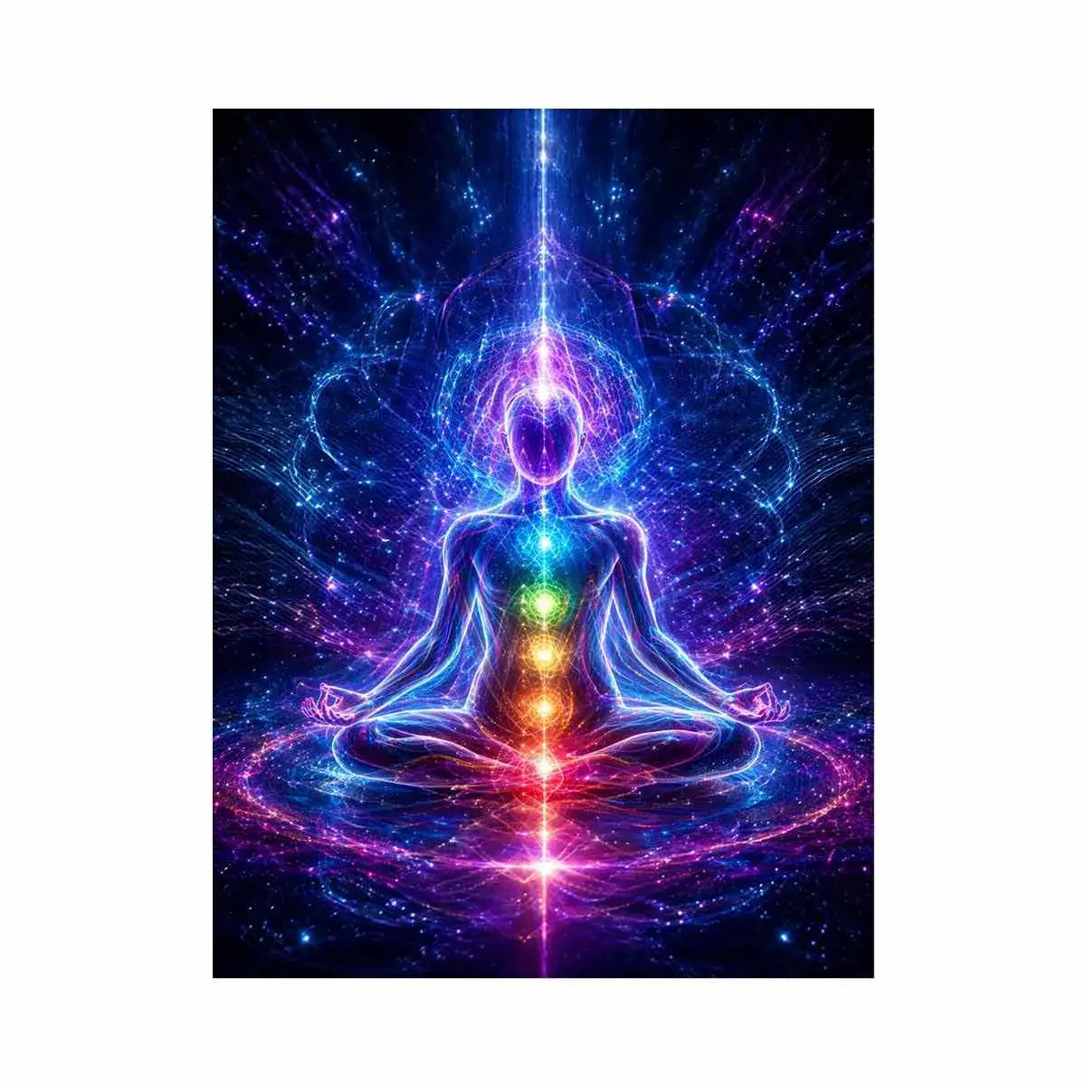 Meditation Energy Wall Art | Chakra Spiritual Cosmic Canvas