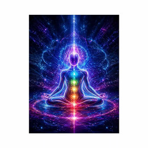 Meditation Energy Wall Art | Chakra Spiritual Cosmic Canvas