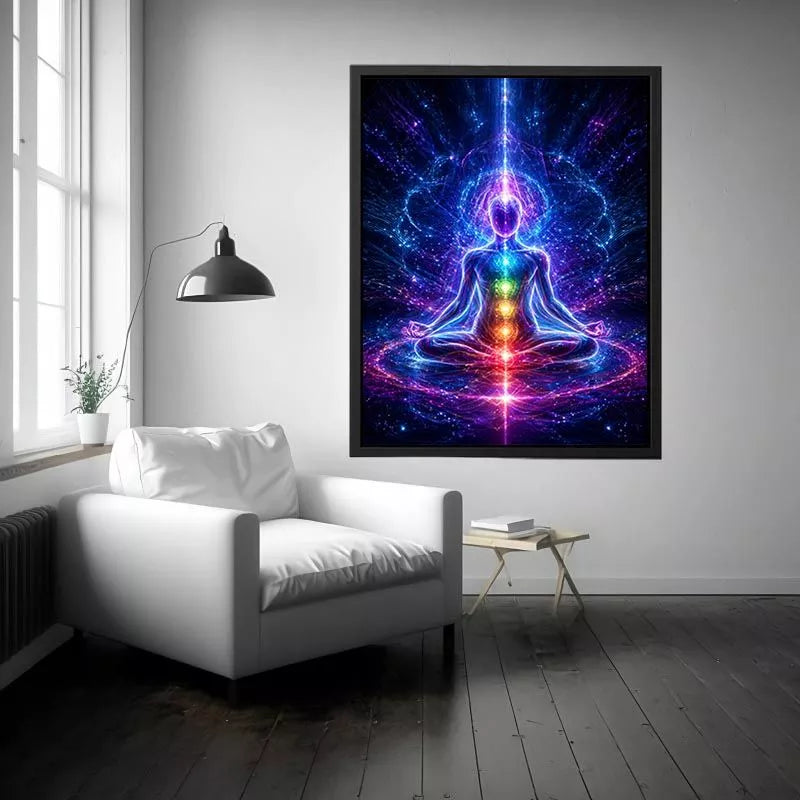 Meditation Energy Wall Art | Chakra Spiritual Cosmic Canvas