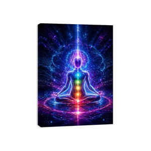 Meditation Energy Wall Art | Chakra Spiritual Cosmic Canvas