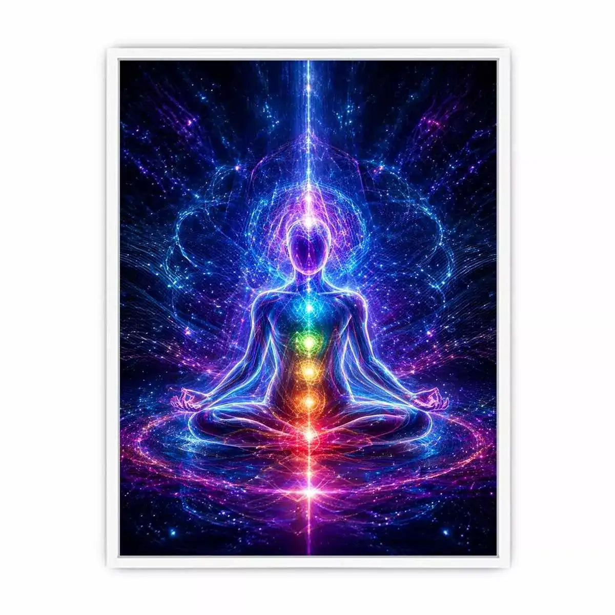 Meditation Energy Wall Art | Chakra Spiritual Cosmic Canvas