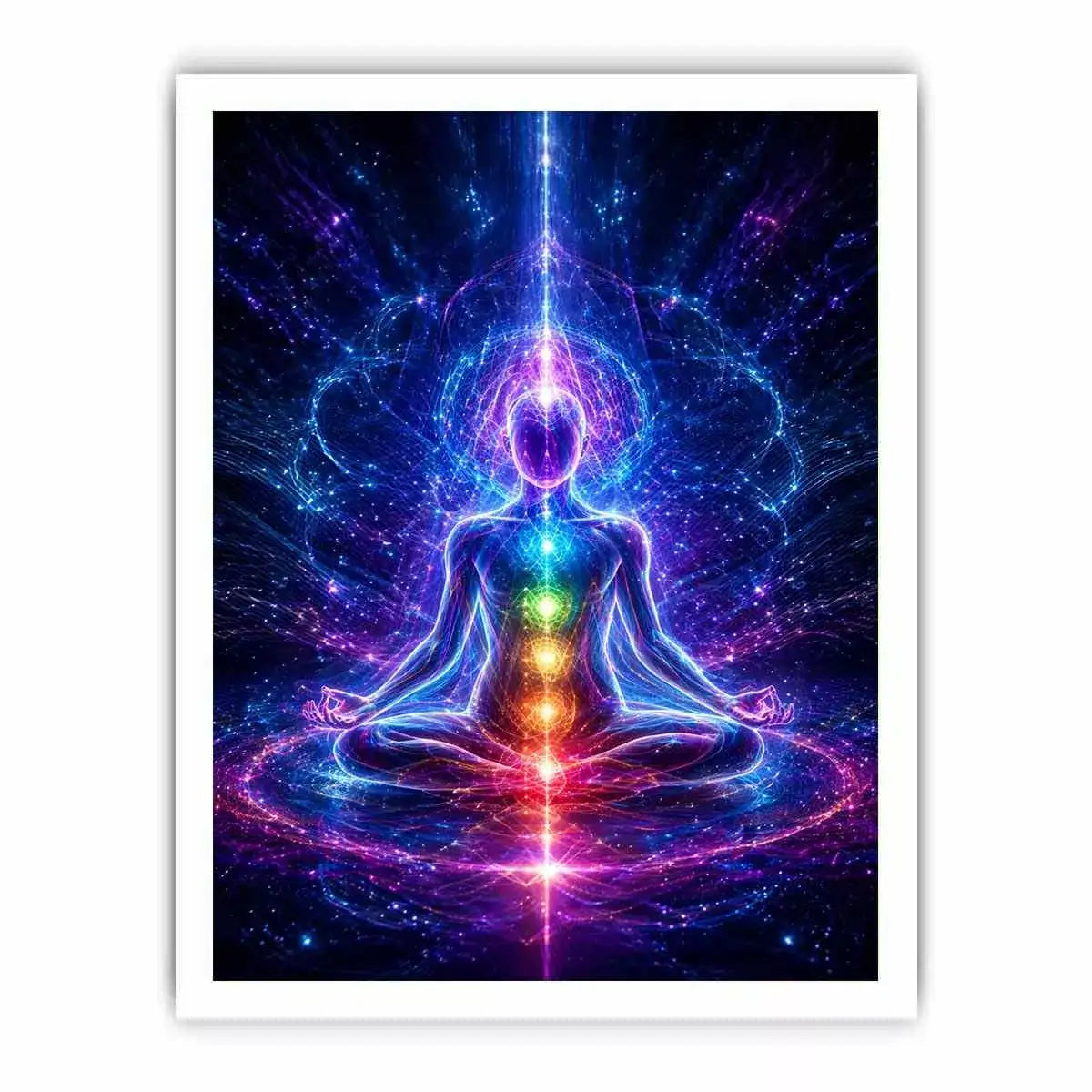 Meditation Energy Wall Art | Chakra Spiritual Cosmic Canvas