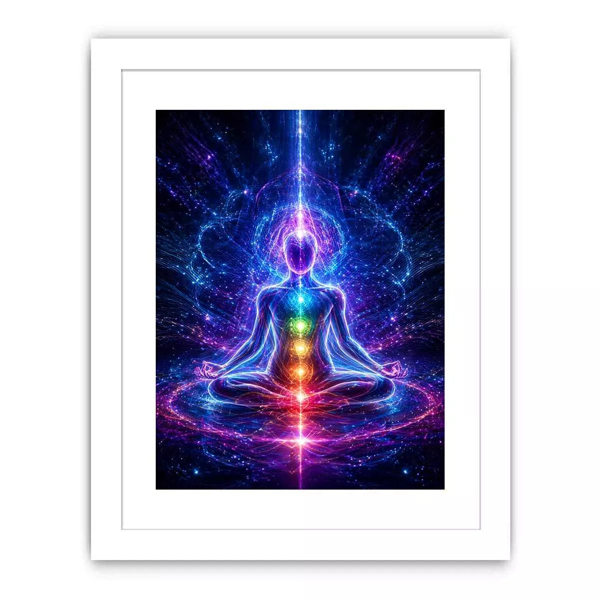 Meditation Energy Wall Art | Chakra Spiritual Cosmic Canvas