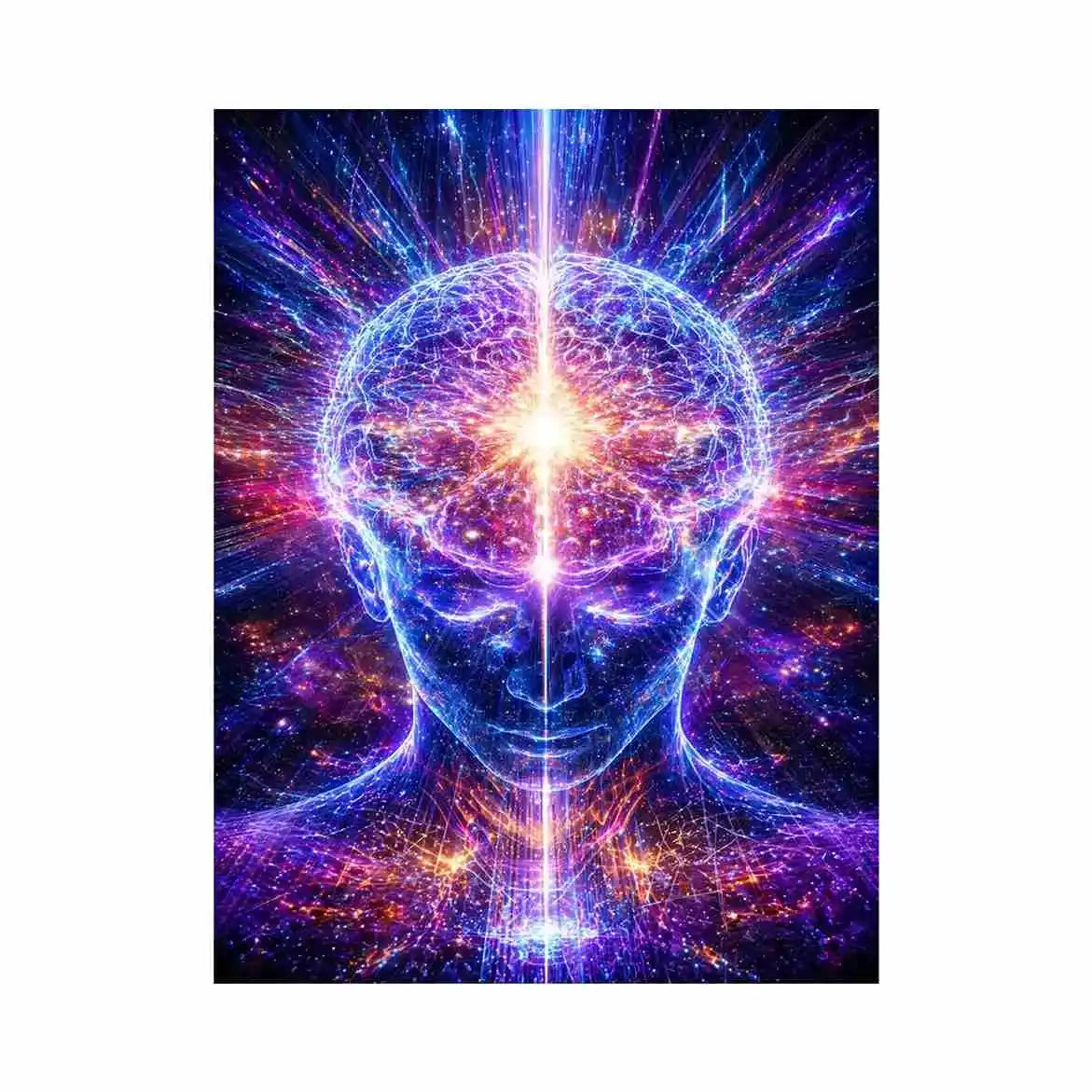 Cosmic Brain Wall Art | Mind Expansion Psychedelic Canvas