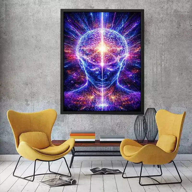 Cosmic Brain Wall Art | Mind Expansion Psychedelic Canvas