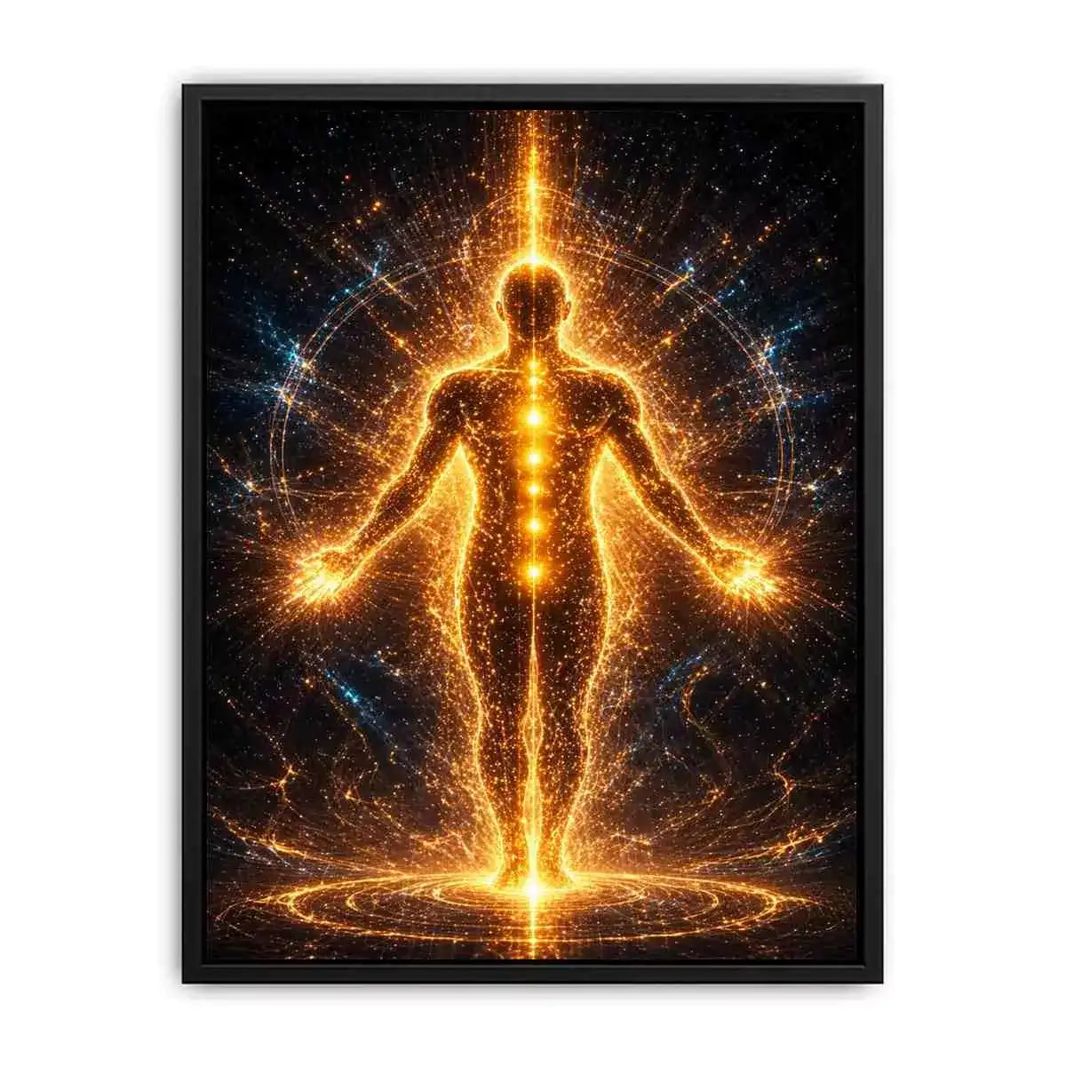 Golden Energy Wall Art | Spiritual Awakening Light Canvas