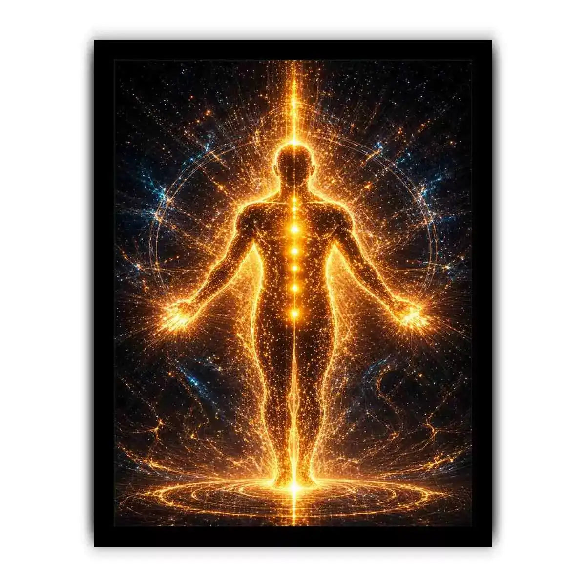 Golden Energy Wall Art | Spiritual Awakening Light Canvas
