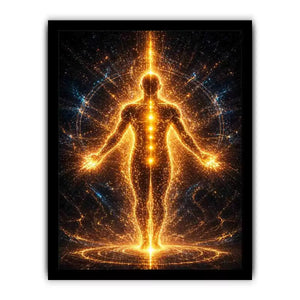 Golden Energy Wall Art | Spiritual Awakening Light Canvas