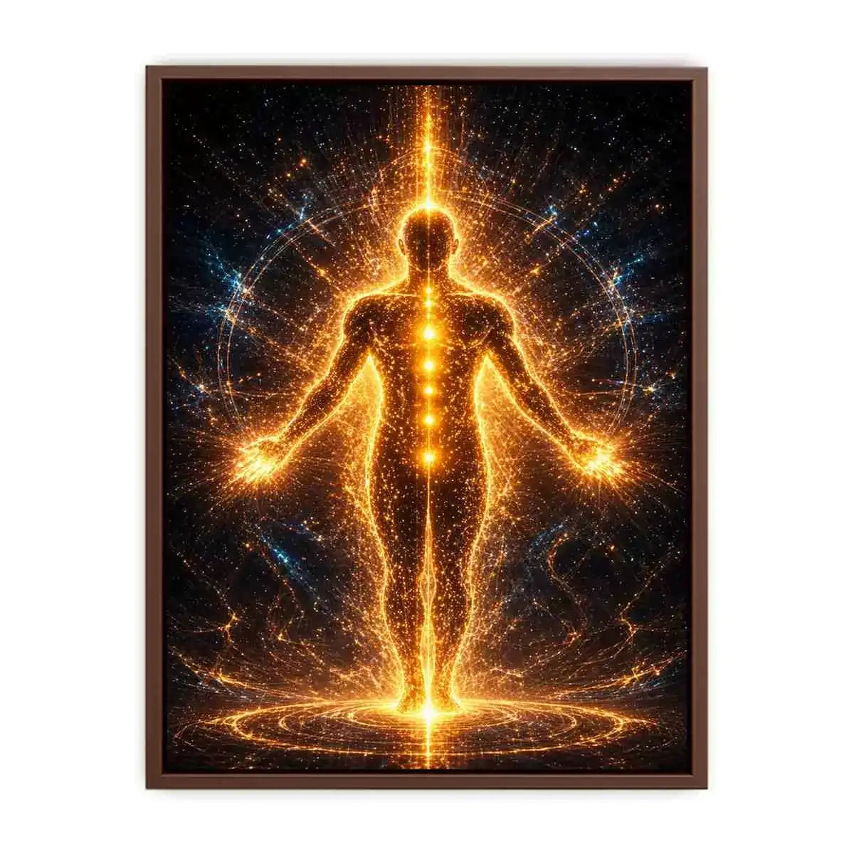 Golden Energy Wall Art | Spiritual Awakening Light Canvas