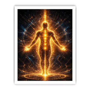 Golden Energy Wall Art | Spiritual Awakening Light Canvas