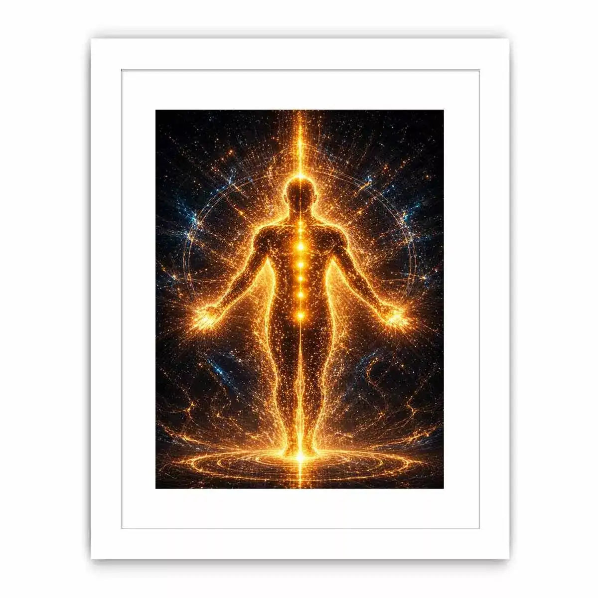Golden Energy Wall Art | Spiritual Awakening Light Canvas