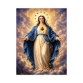 Classic Virgin Mary Sacred Heart Portrait with Heavenly Glow – Religious Wall Art Canvas