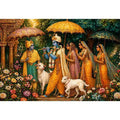 Krishna witth Gopis in virandavan