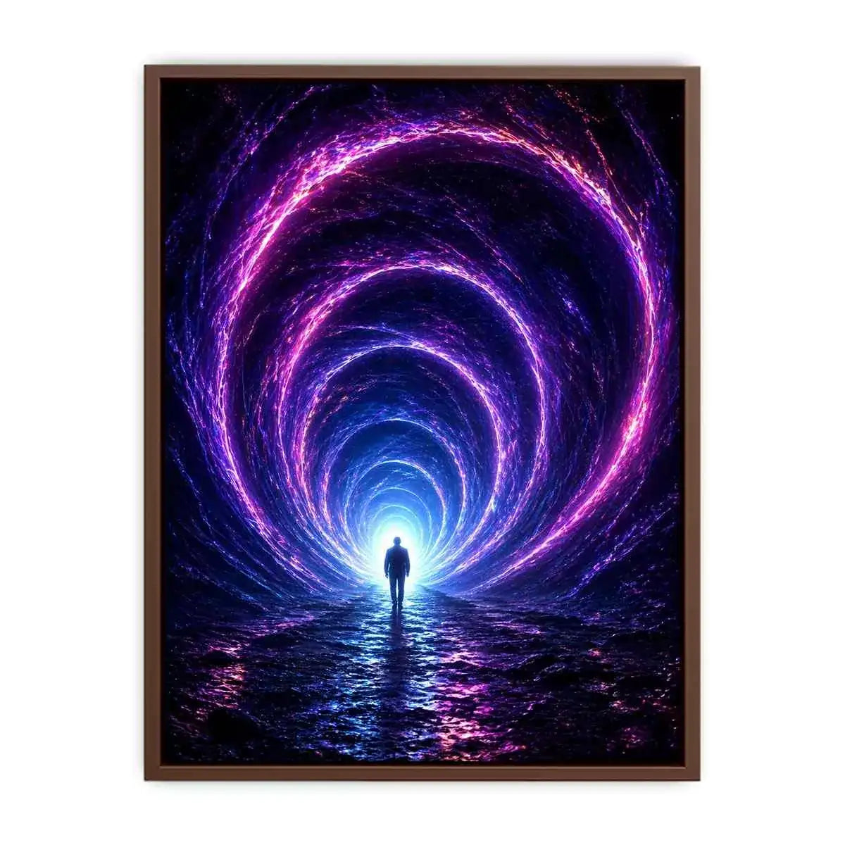 Surreal portal wall art canvas glowing tunnel silhouette sci fi futuristic decor modern artwork