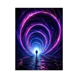 Surreal portal wall art canvas glowing tunnel silhouette sci fi futuristic decor modern artwork