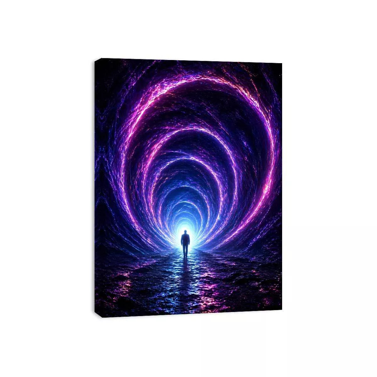 Surreal portal wall art canvas glowing tunnel silhouette sci fi futuristic decor modern artwork