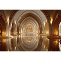 luxury gold architecture wall art canvas palace arches reflection elegant interior decor modern artwork